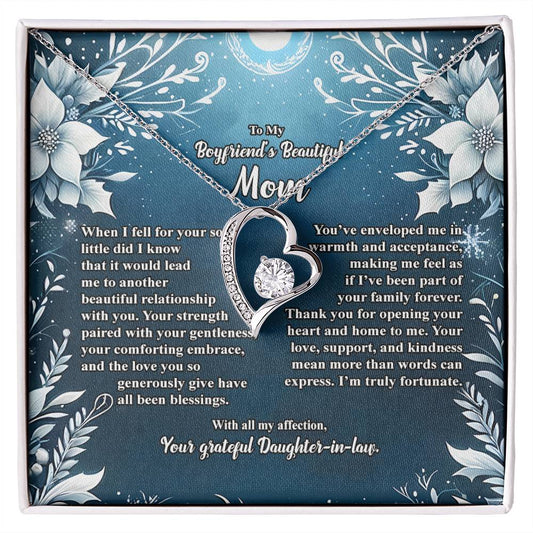 4046c Forever Love Necklace, Gift to my Boyfriend's Mom with Beautiful Message Card