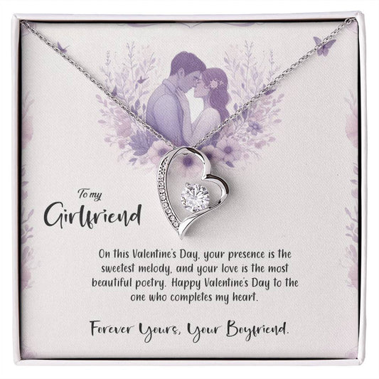 Valentine-st14c Forever Love Necklace, Gift to my Girlfriend with Beautiful Message Card