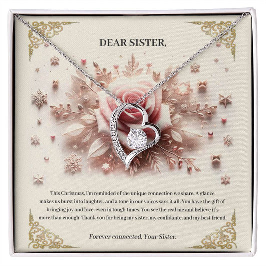 95341b Forever Love Necklace, Gift to my Sister with Beautiful Message Card