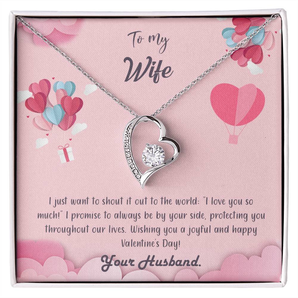 valentine-28a Forever Love Necklace, Gift to my Wife with Beautiful Message Card