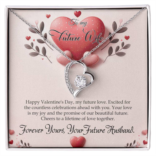 Valentine-st13d Forever Love Necklace, Gift to my Future Wife with Beautiful Message Card