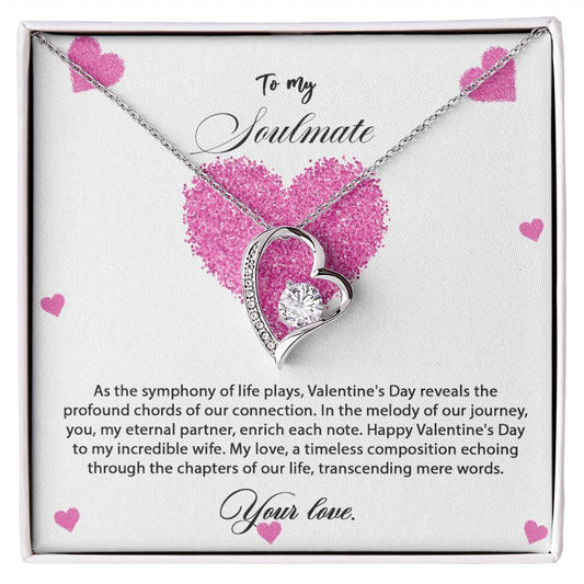 valentine-8b Forever Love Necklace, Gift to My Soulmate with Beautiful Message Card