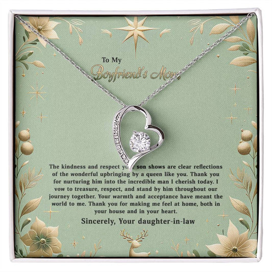 4047a Forever Love Necklace, Gift to my Boyfriend's Mom with Beautiful Message Card