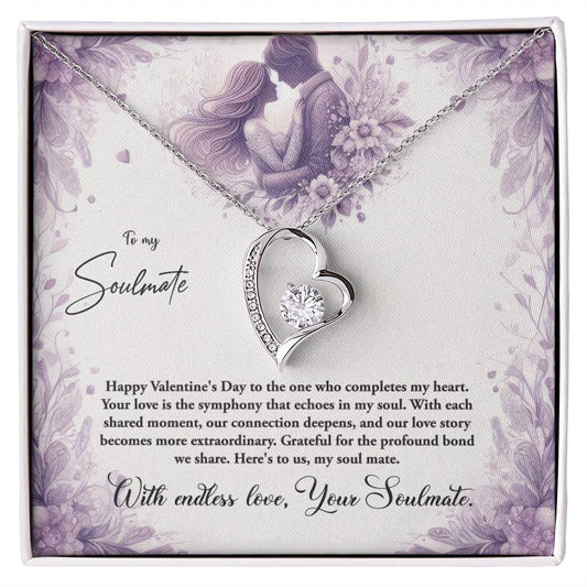 Valentine-st10b Forever Love Necklace, Gift to My Soulmate with Beautiful Message Card