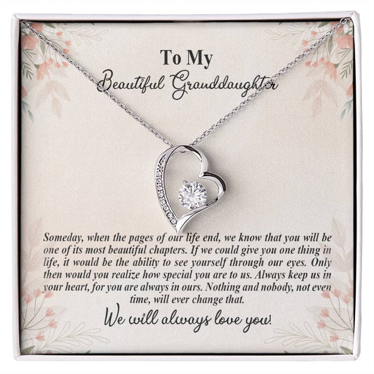 4025d Forever Love Necklace, Gift to my Granddaughter with Beautiful Message Card