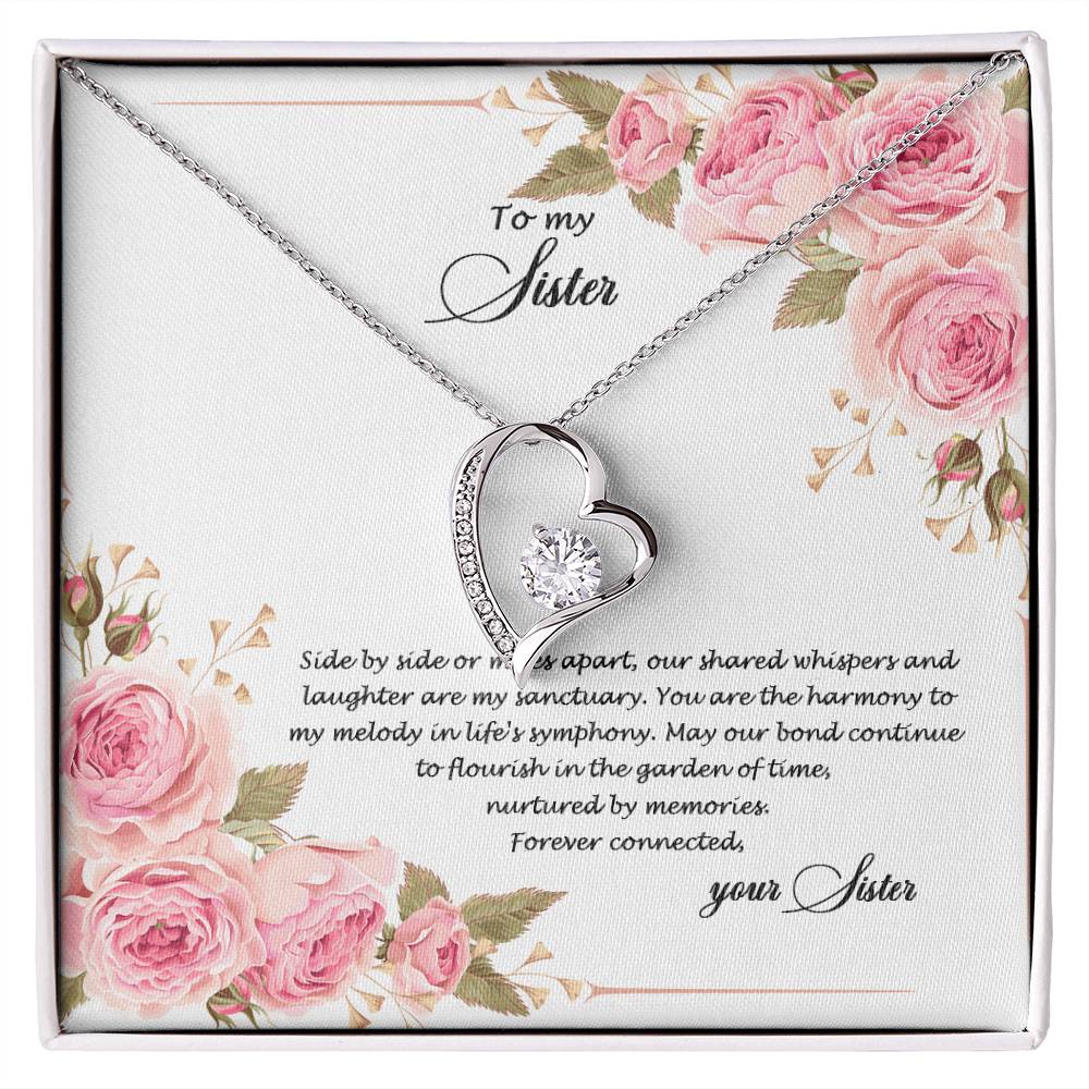 4034c Forever Love Necklace, Gift to my Sister with Beautiful Message Card