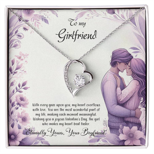Valentine-st25c Forever Love Necklace, Gift to my Girlfriend with Beautiful Message Card
