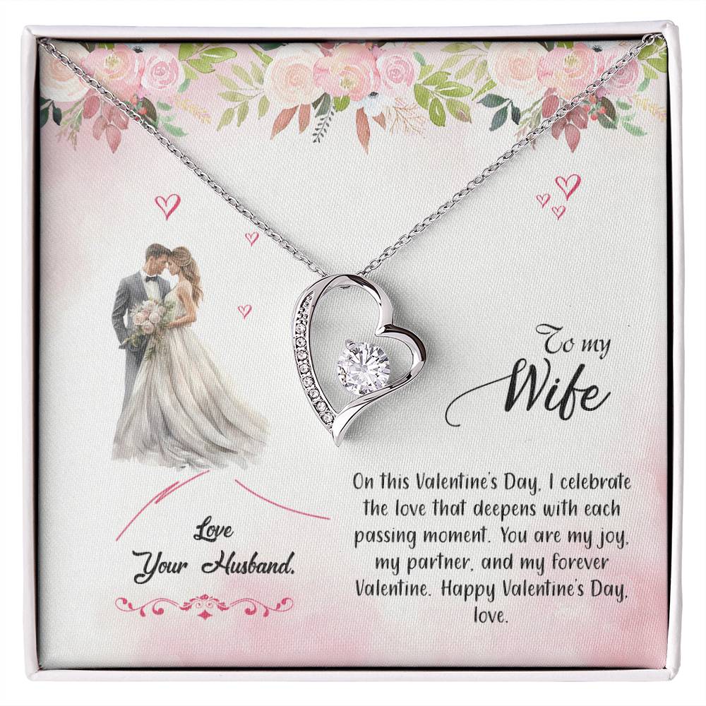 valentine-6a Forever Love Necklace, Gift to my Wife with Beautiful Message Card