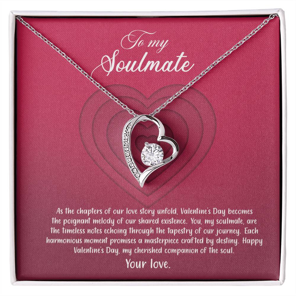 valentine-9b Forever Love Necklace, Gift to My Soulmate with Beautiful Message Card