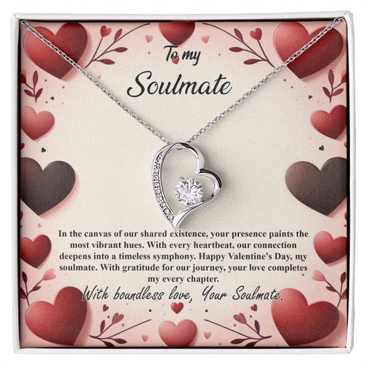 Valentine-st7b Forever Love Necklace, Gift to My Soulmate with Beautiful Message Card