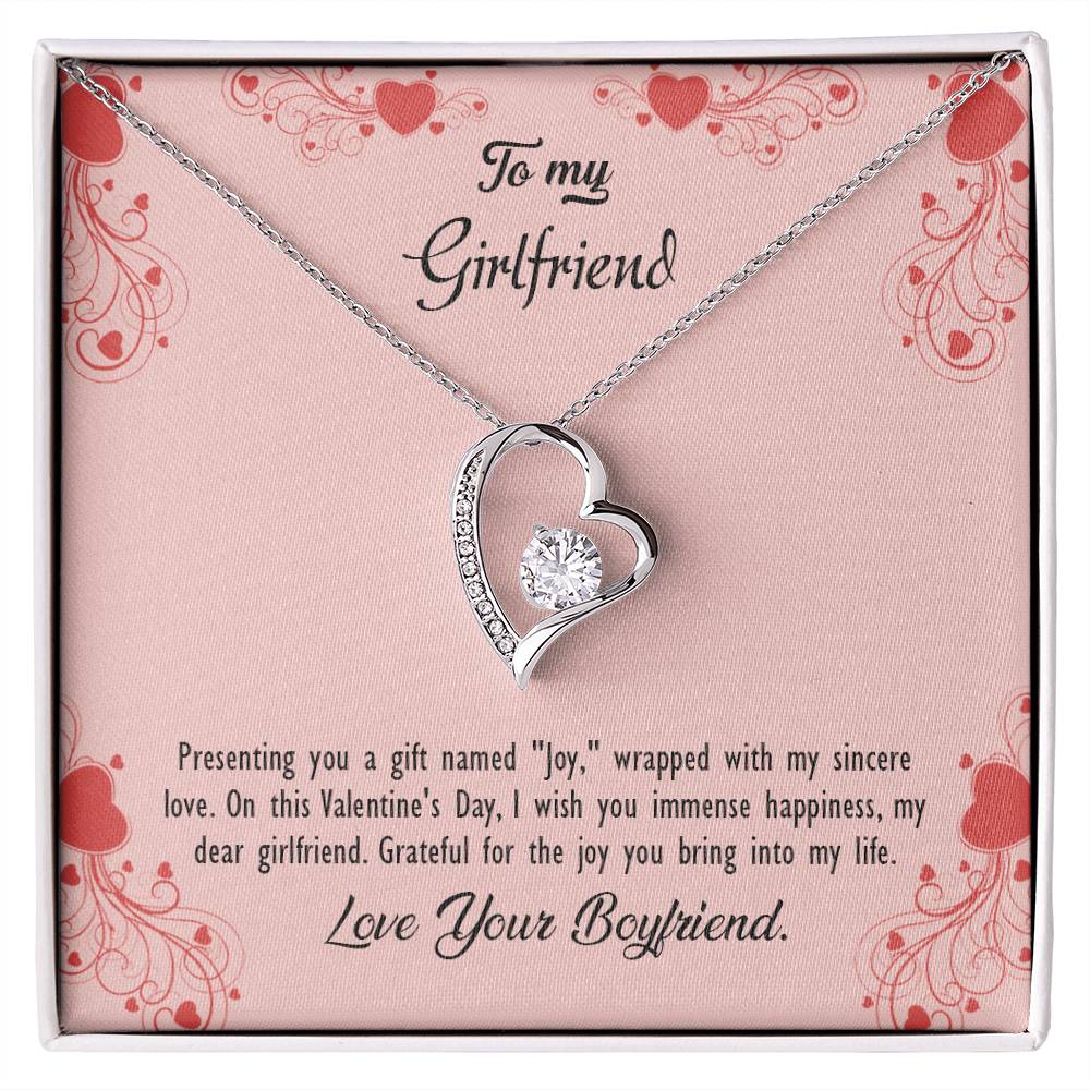 valentine-29c Forever Love Necklace, Gift to my Girlfriend with Beautiful Message Card