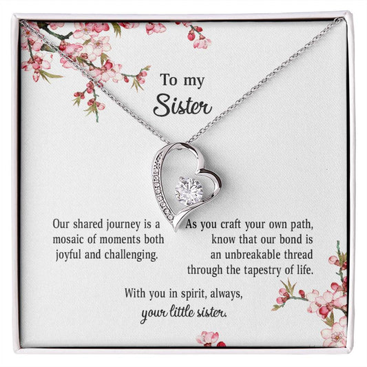 4039b Forever Love Necklace, Gift to my Sister with Beautiful Message Card