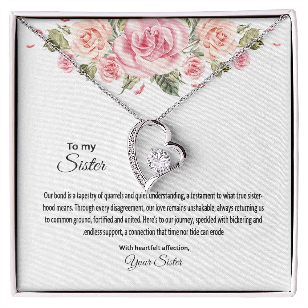 4031c Forever Love Necklace, Gift to my Sister with Beautiful Message Card