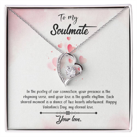 valentine-12b Forever Love Necklace, Gift to My Soulmate with Beautiful Message Card