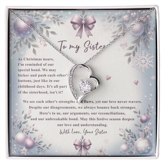 95784c Forever Love Necklace, Gift to my Sister with Beautiful Message Card