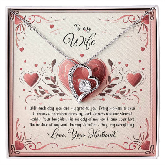 Valentine-st12a Forever Love Necklace, Gift to my Wife with Beautiful Message Card