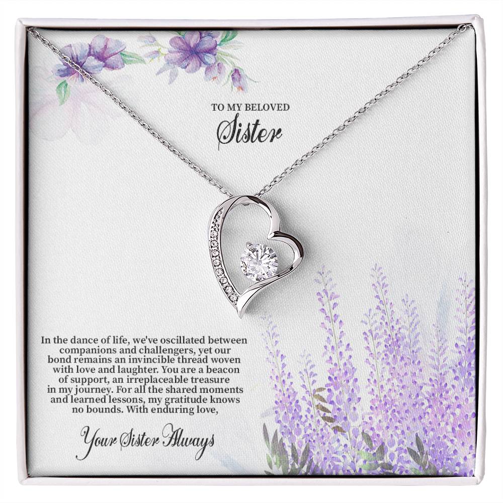 4030c Forever Love Necklace, Gift to my Sister with Beautiful Message Card