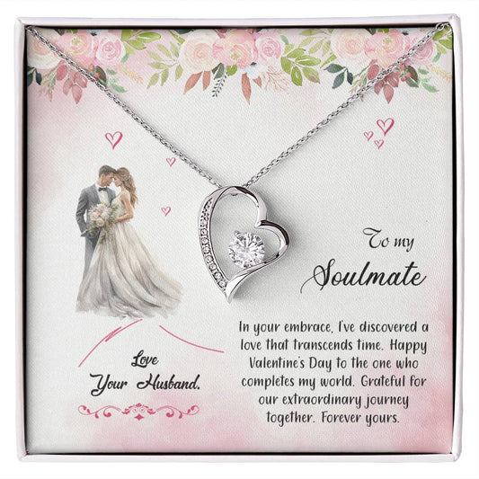 valentine-6b Forever Love Necklace, Gift to My Soulmate with Beautiful Message Card