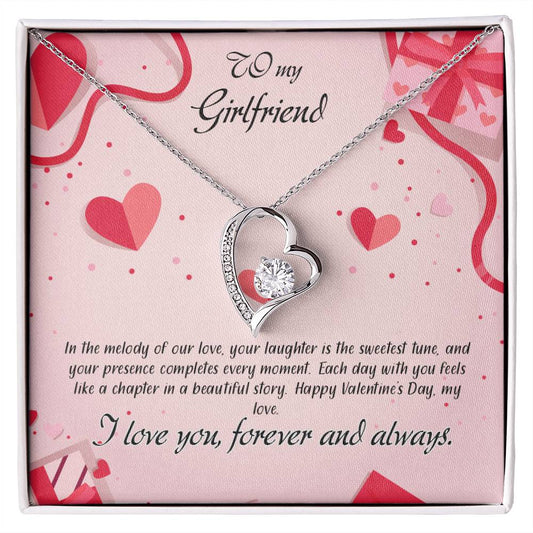 valentine-15c Forever Love Necklace, Gift to my Girlfriend with Beautiful Message Card