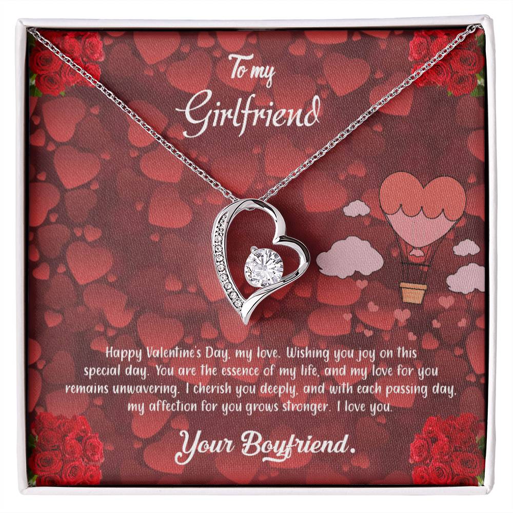 valentine-27c Forever Love Necklace, Gift to my Girlfriend with Beautiful Message Card