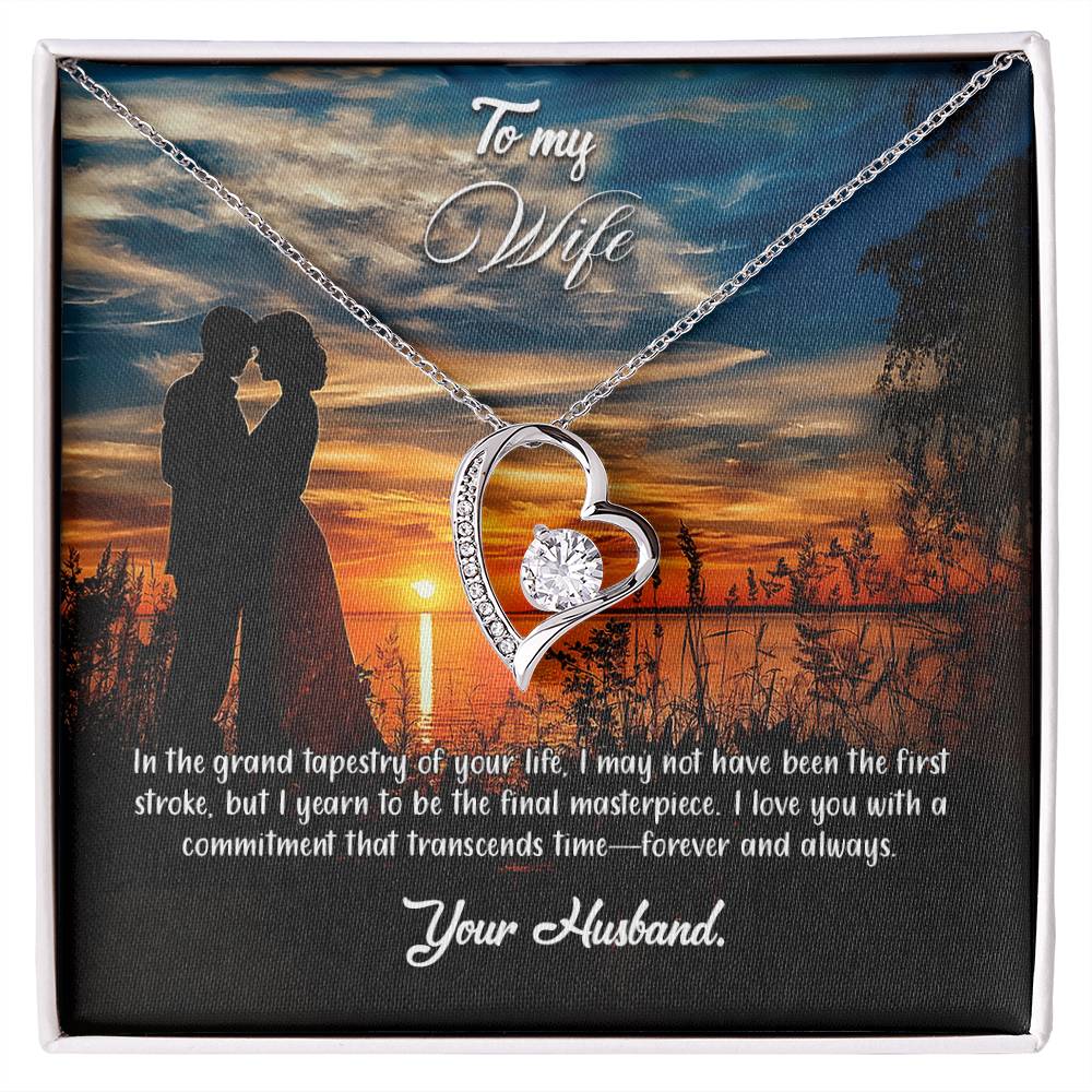 valentine-3a Forever Love Necklace, Gift to my Wife with Beautiful Message Card