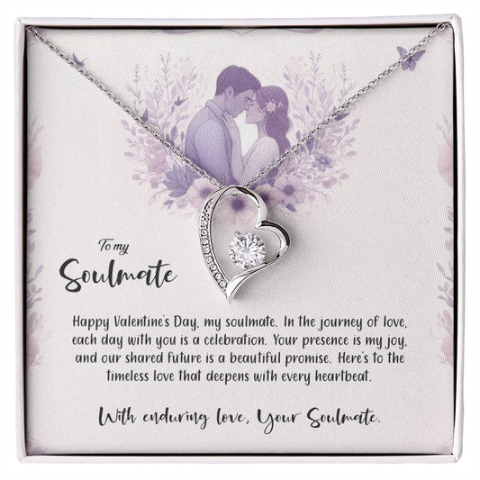 Valentine-st14b Forever Love Necklace, Gift to My Soulmate with Beautiful Message Card