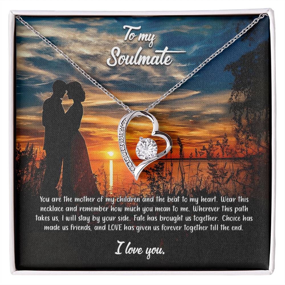 valentine-3b Forever Love Necklace, Gift to My Soulmate with Beautiful Message Card