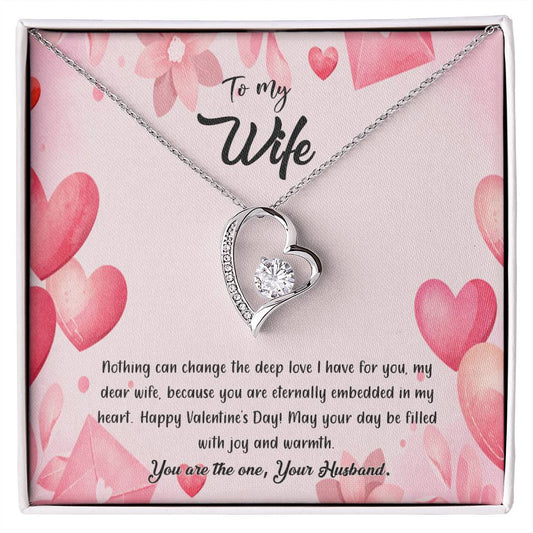 valentine-37a Forever Love Necklace, Gift to my Wife with Beautiful Message Card