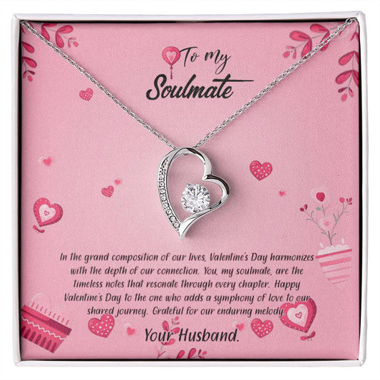 valentine-16b Forever Love Necklace, Gift to My Soulmate with Beautiful Message Card