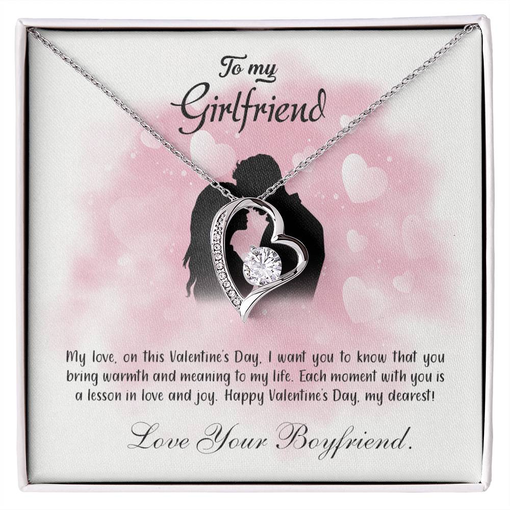 valentine-5c Forever Love Necklace, Gift to my Girlfriend with Beautiful Message Card