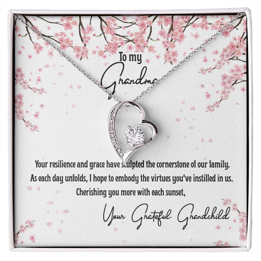 4040a Forever Love Necklace, Gift to my Grandma with Beautiful Message Card