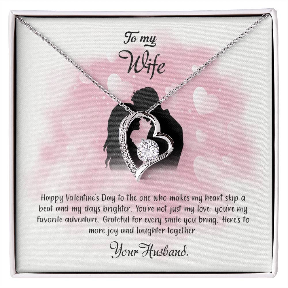 valentine-5a Forever Love Necklace, Gift to my Wife with Beautiful Message Card