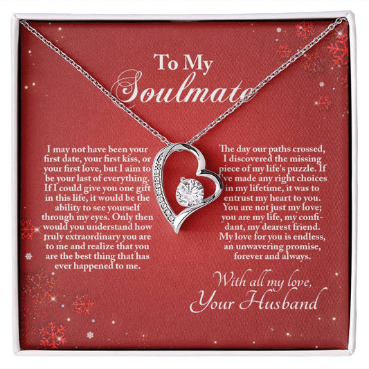 4005b Forever Love Necklace, Gift to My Soulmate with Beautiful Message Card