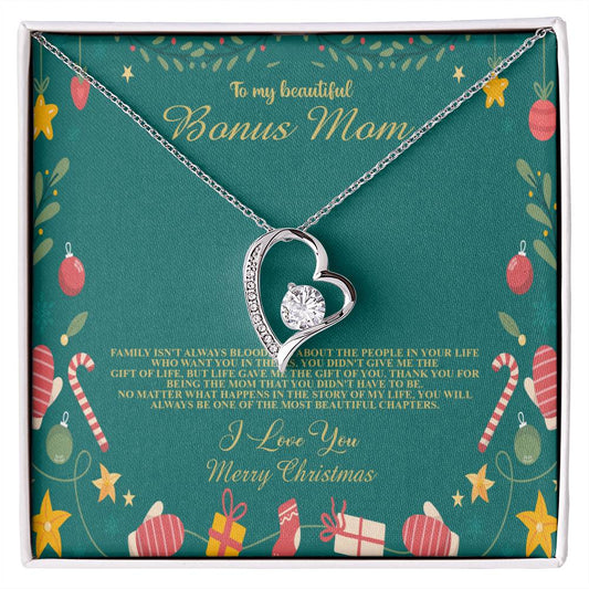 94098c Forever Love Necklace, Gift to my Stepmom with Beautiful Message Card