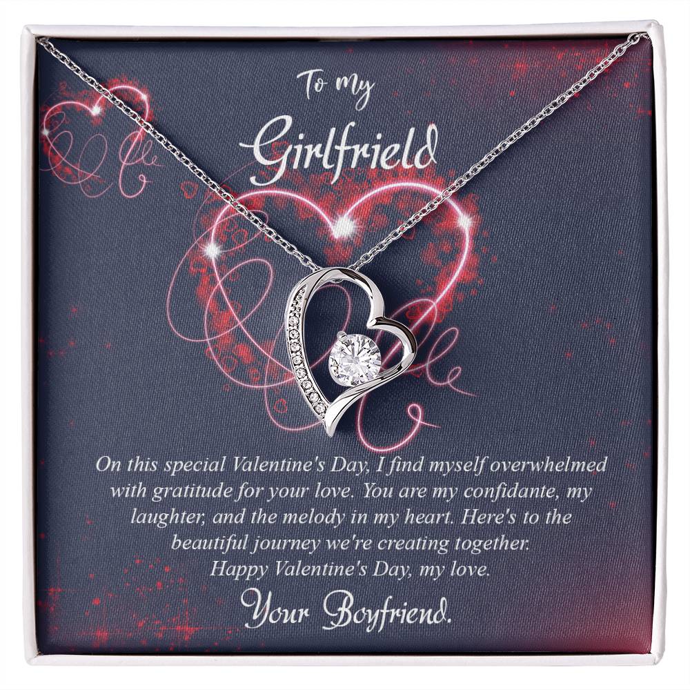 valentine-7c Forever Love Necklace, Gift to my Girlfriend with Beautiful Message Card