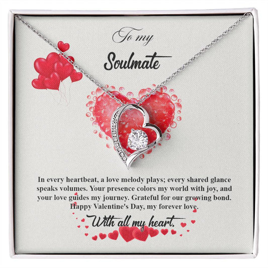 valentine-20b Forever Love Necklace, Gift to My Soulmate with Beautiful Message Card