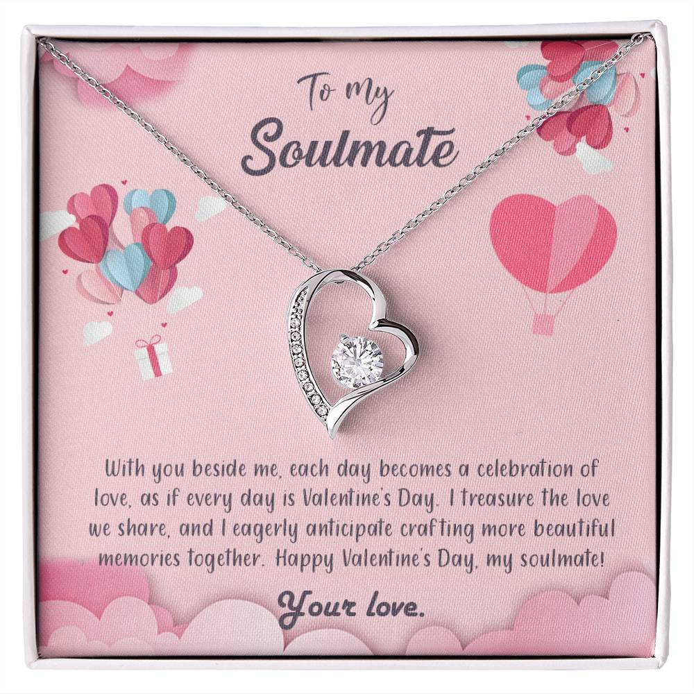 valentine-28b Forever Love Necklace, Gift to My Soulmate with Beautiful Message Card