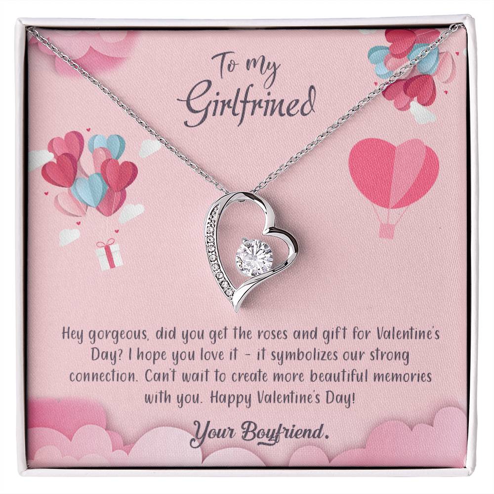 valentine-28c Forever Love Necklace, Gift to my Girlfriend with Beautiful Message Card