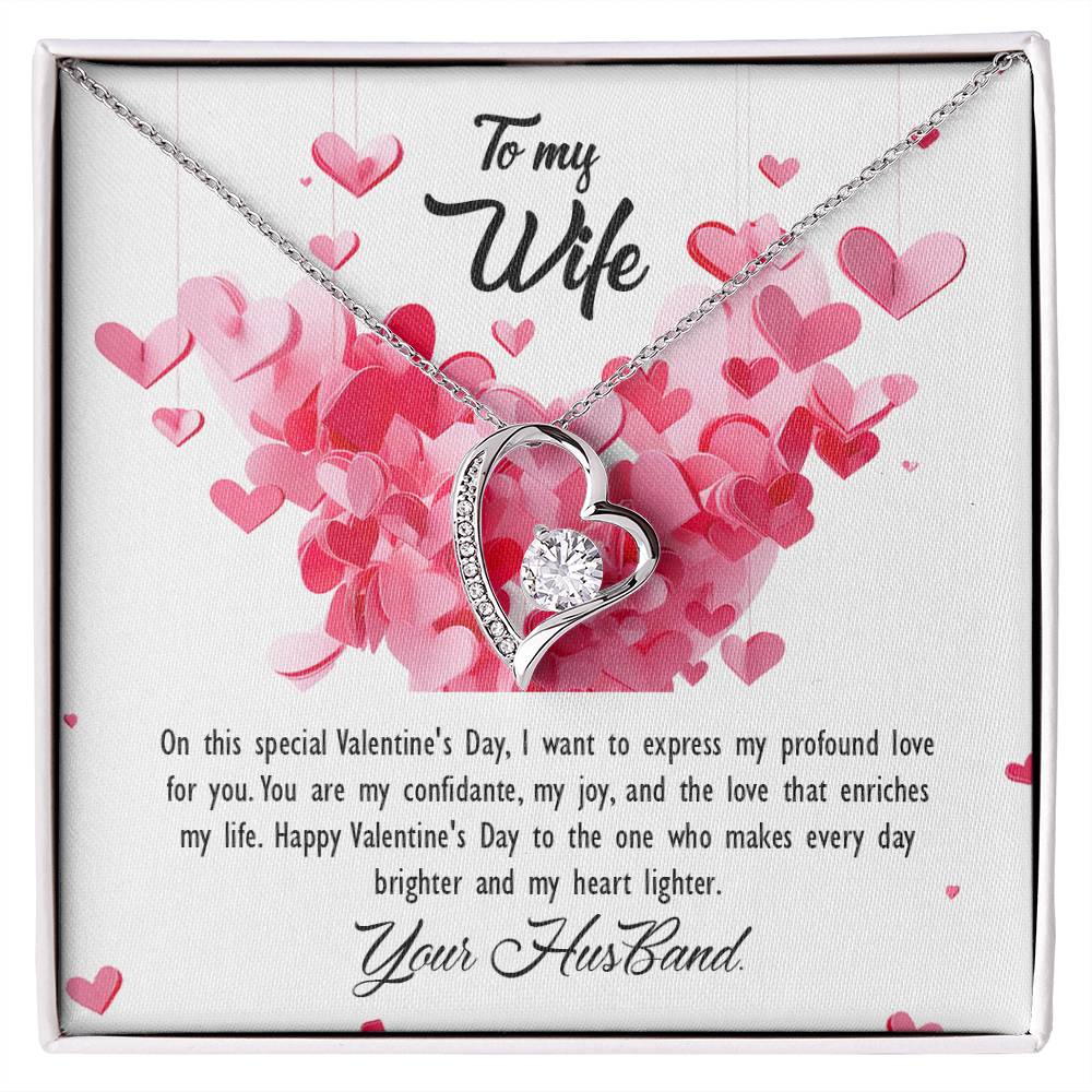 valentine-26a Forever Love Necklace, Gift to my Wife with Beautiful Message Card