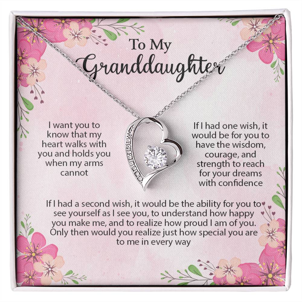 4035 Forever Love Necklace, Gift to my Granddaughter with Beautiful Message Card