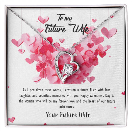 valentine-26d Forever Love Necklace, Gift to my Future Wife with Beautiful Message Card