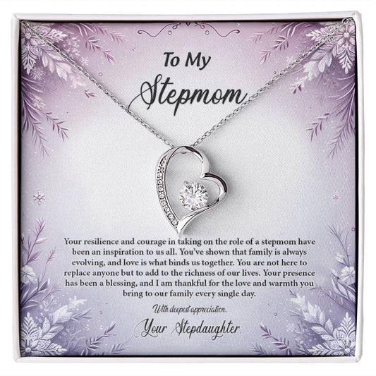 4054b Forever Love Necklace, Gift to my Stepmom with Beautiful Message Card