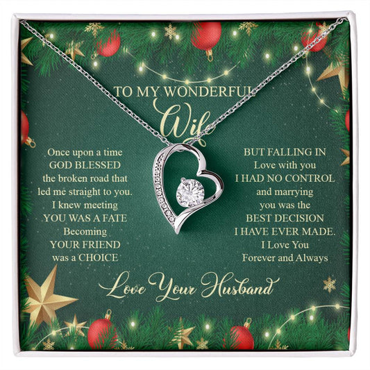 93045a Forever Love Necklace, Gift to my Wife with beautiful Message Card