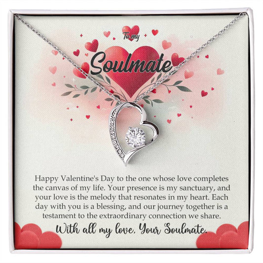 Valentine-st11b Forever Love Necklace, Gift to My Soulmate with Beautiful Message Card