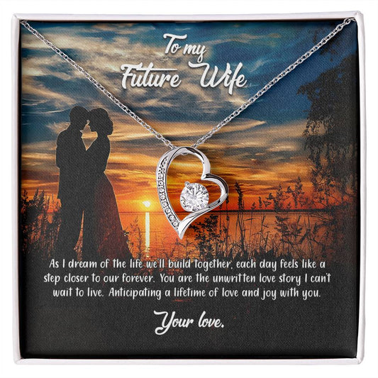 valentine-3d Forever Love Necklace, Gift to my Future Wife with Beautiful Message Card