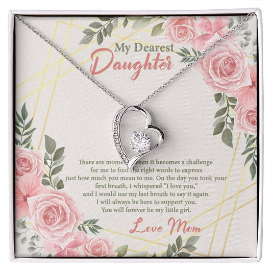 4021b Forever Love Necklace, Gift to my Daughter with Beautiful Message Card