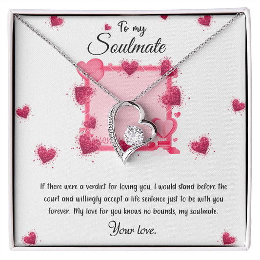 valentine-32c Forever Love Necklace, Gift to my Girlfriend with Beautiful Message Card