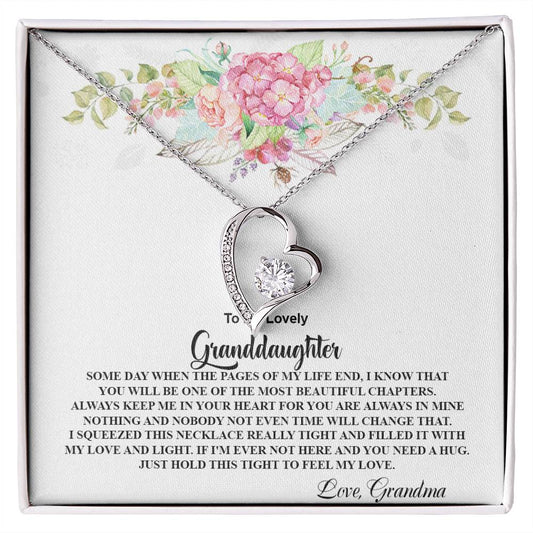4026 b Forever Love Necklace, Gift to my Granddaughter with Beautiful Message Card