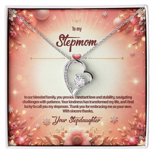 4051b Forever Love Necklace, Gift to my Stepmom with Beautiful Message Card