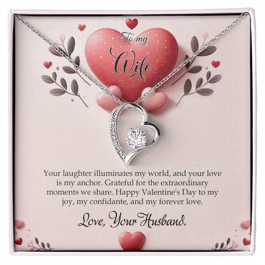 Valentine-st13a Forever Love Necklace, Gift to my Wife with Beautiful Message Card